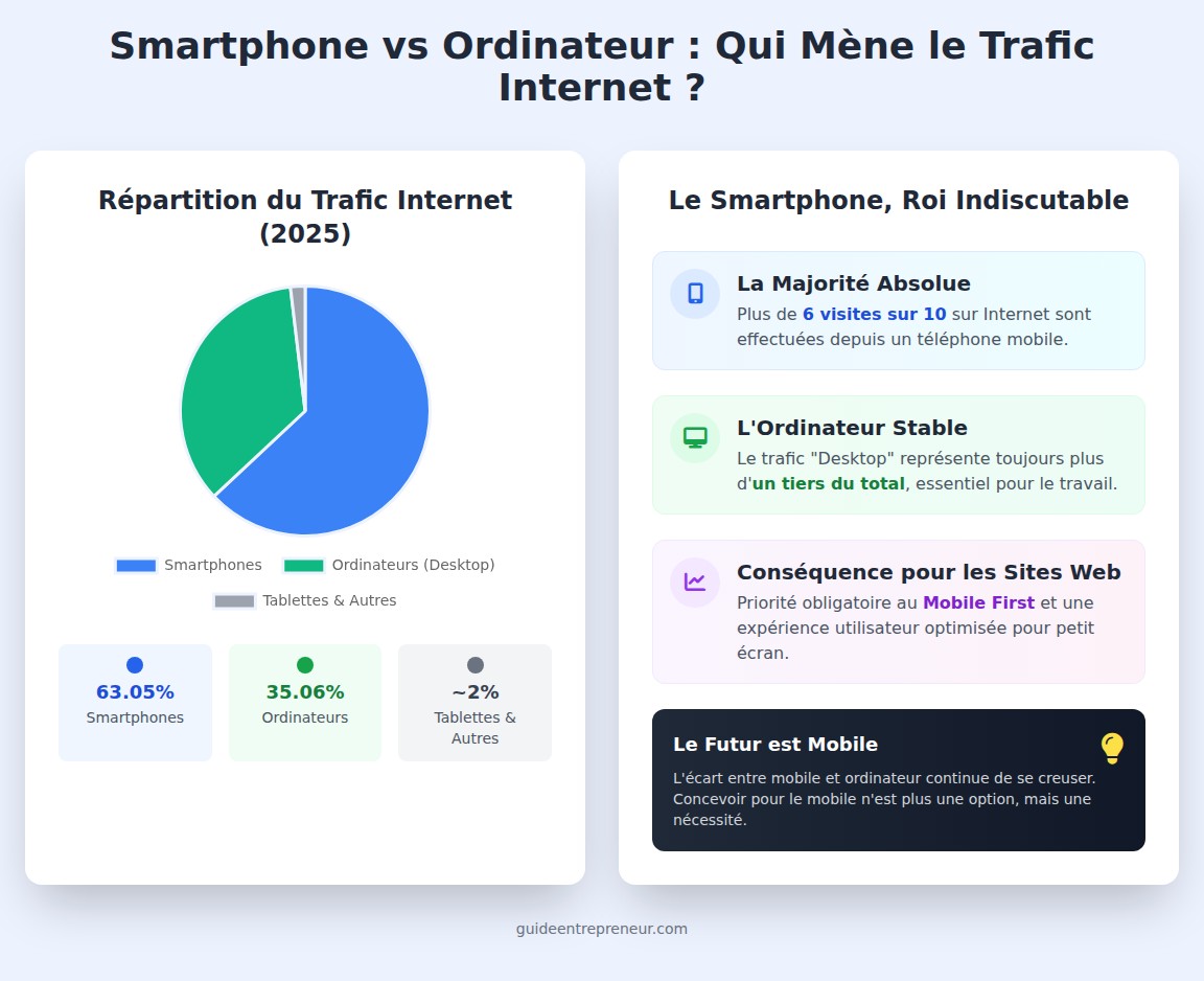 infographie Quelle est la part du trafic Internet généré par les smartphones ?